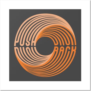 Push Back Swirl Text Posters and Art